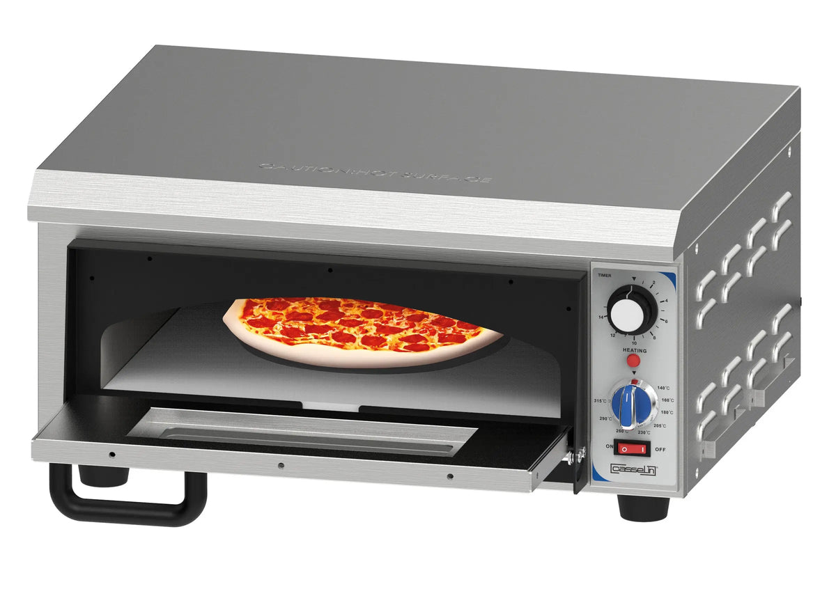 Four à pizza électrique 1 chambre 35 cm en inox avec pierre réfractaire