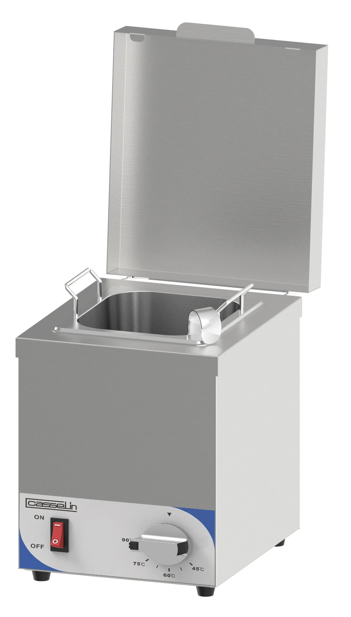 Bain-marie à sauce compact inox 1 bac GN 1/6 de 200 mm avec louche