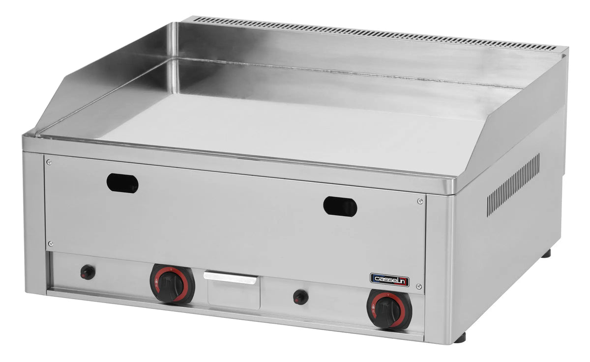Plancha gaz chromée 60 cm à deux zones de cuisson en inox