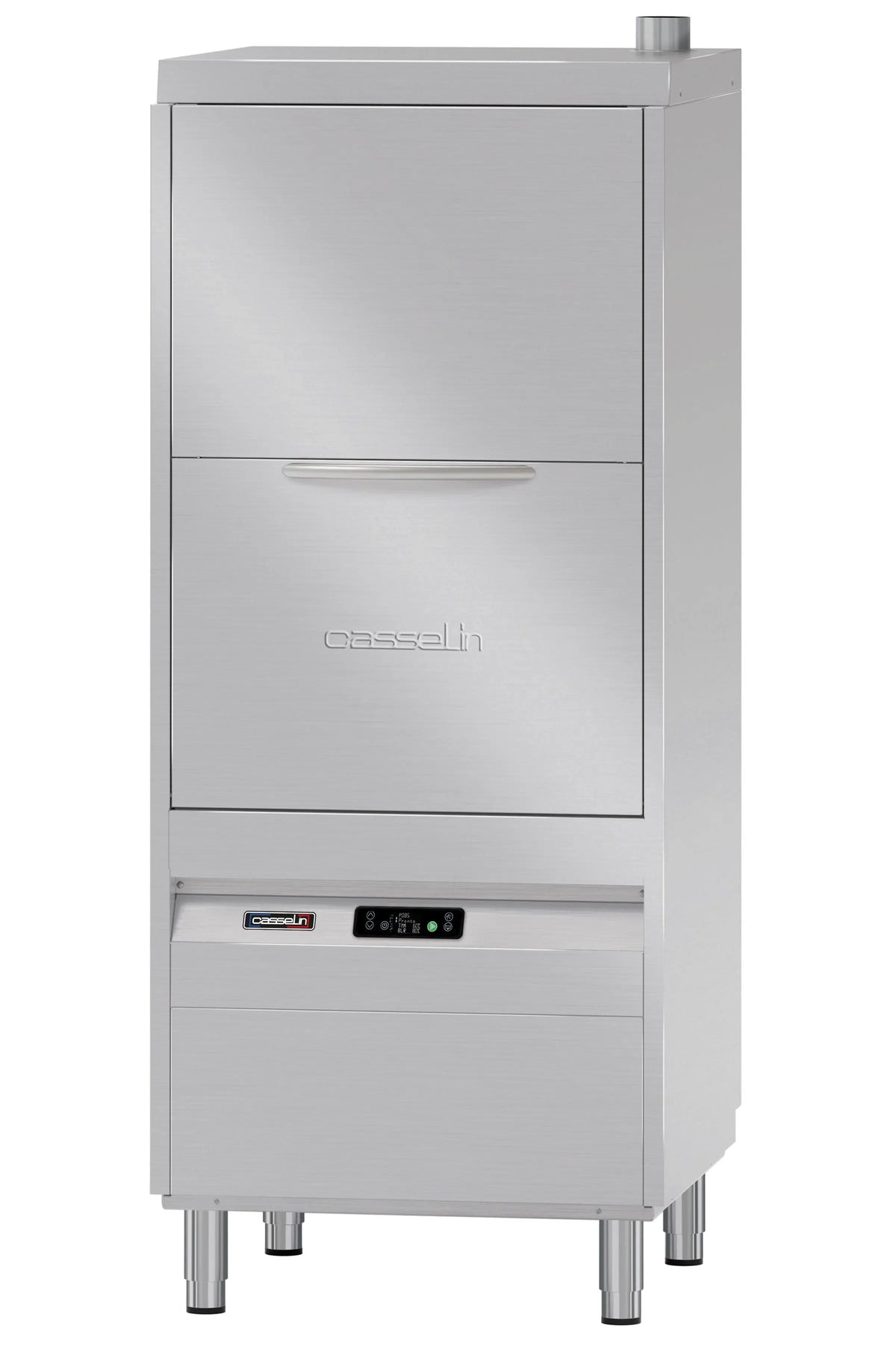 Lave-batteries professionnel 190U inox pour casseroles, bacs et plaques, hauteur 1 900 mm