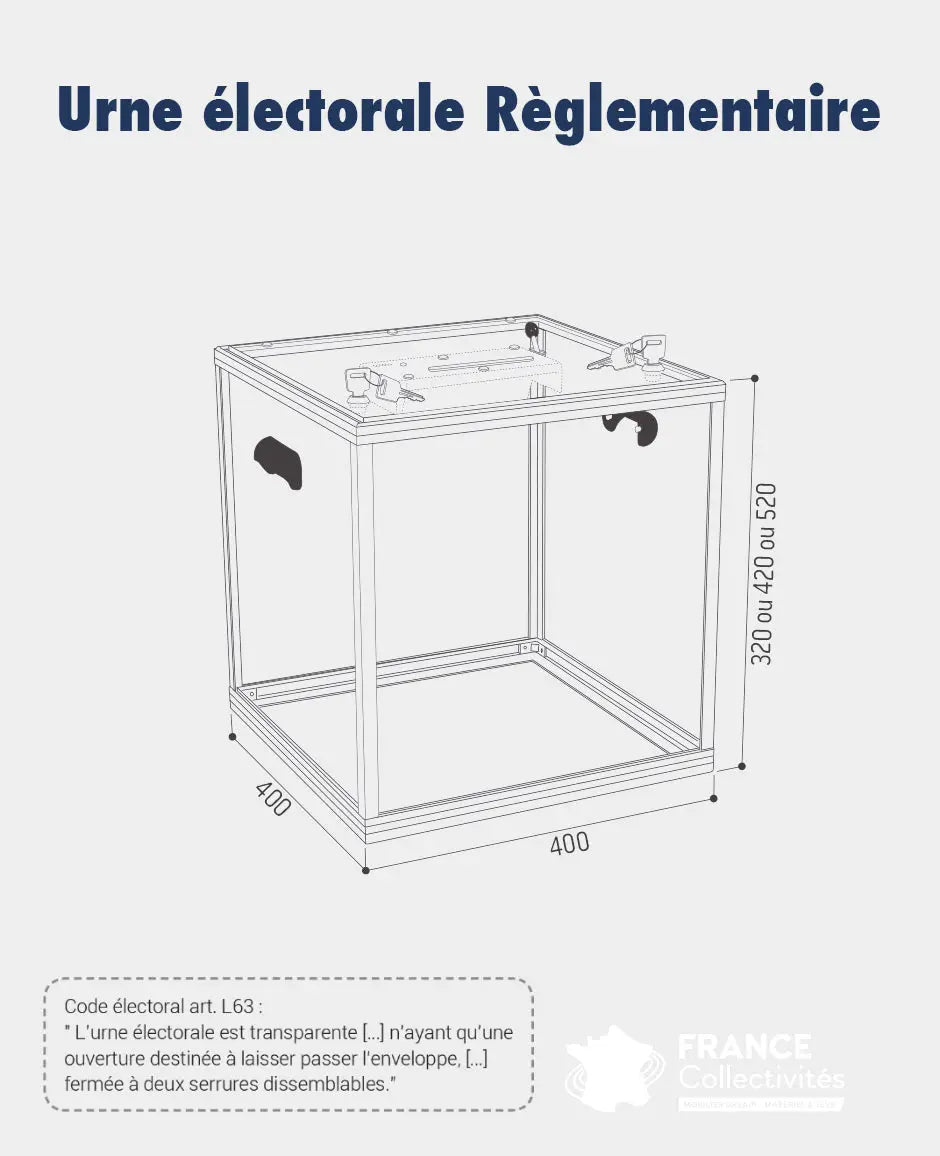 Urne électorale réglementaire 800 - 1200 bulletins france collectivités