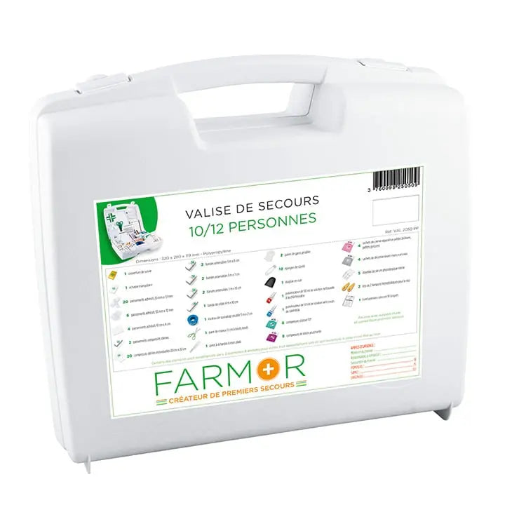 Valise murale Farmor Multirisques 10/12 personnes, polypropylène blanc 320 x 280 mm