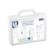 Valise de premiers secours Espaces verts 4/6 personnes Farmor, polypropylène blanc avec poignée