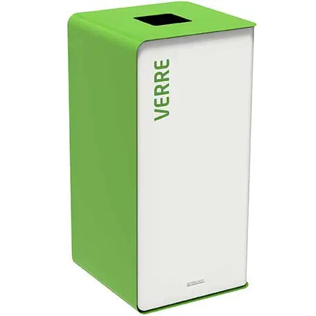 Corbeille pour tri sélectif support sac sur glissière 75L et 90L Cubatri - France Collectivités