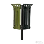 Corbeille Tulipe demi ronde 2x35L sur poteau Rossignol