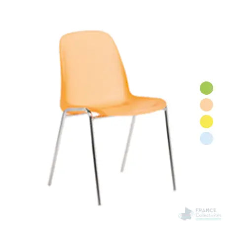 Chaise coque polypro Charlotte givrée (par 4) - France Collectivités