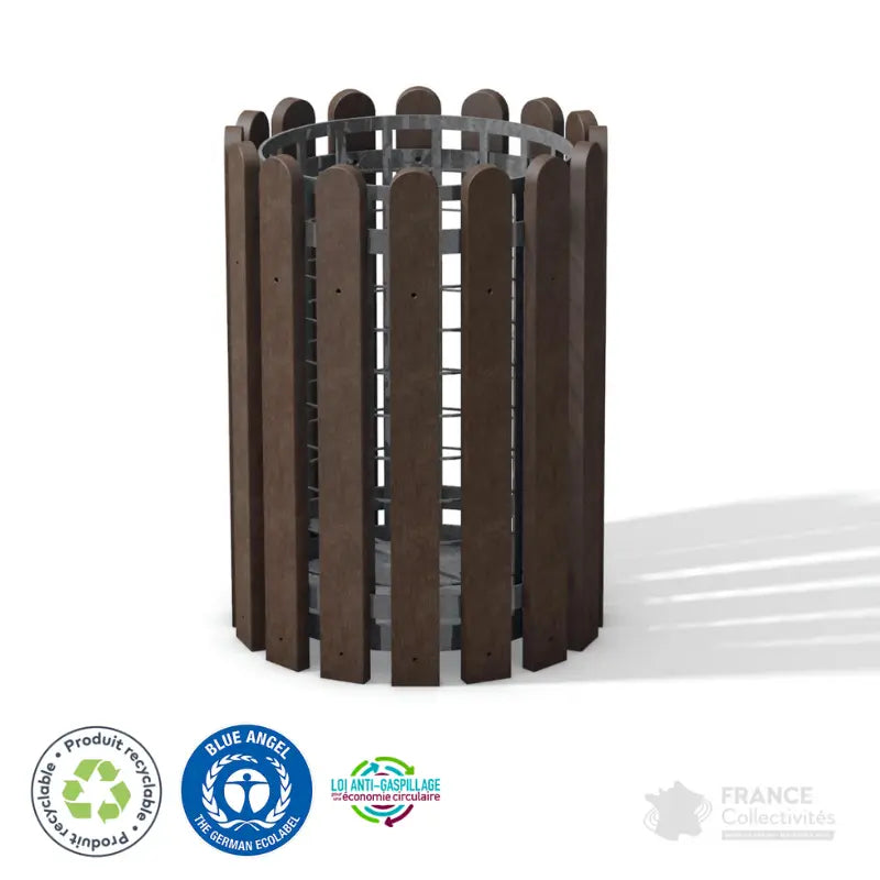 Corbeille en plastique recyclé 70L Collec