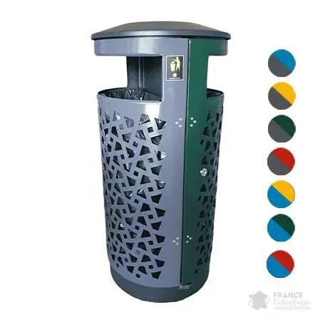 Corbeille Wellington tri selectif 2 flux composition de couleurs au choix