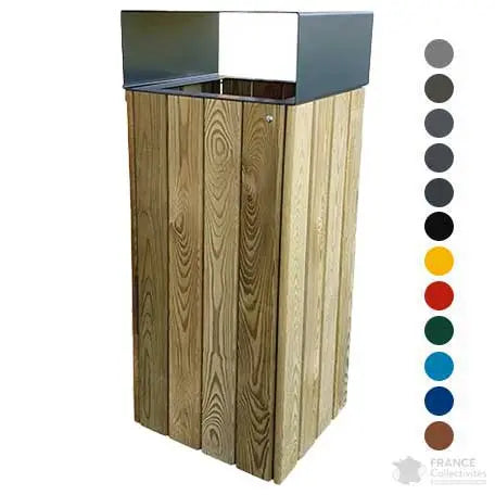 Corbeille bois et acier Wood City