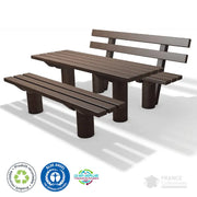 Ensemble table et bancs en plastique recyclé Taunus