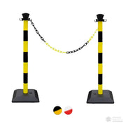 Kit 2 poteaux plastique monobloc avec base à lester + 2m de chaîne - France Collectivités