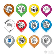 Lot de 10 stickers de tri sélectif Collec france collectivités