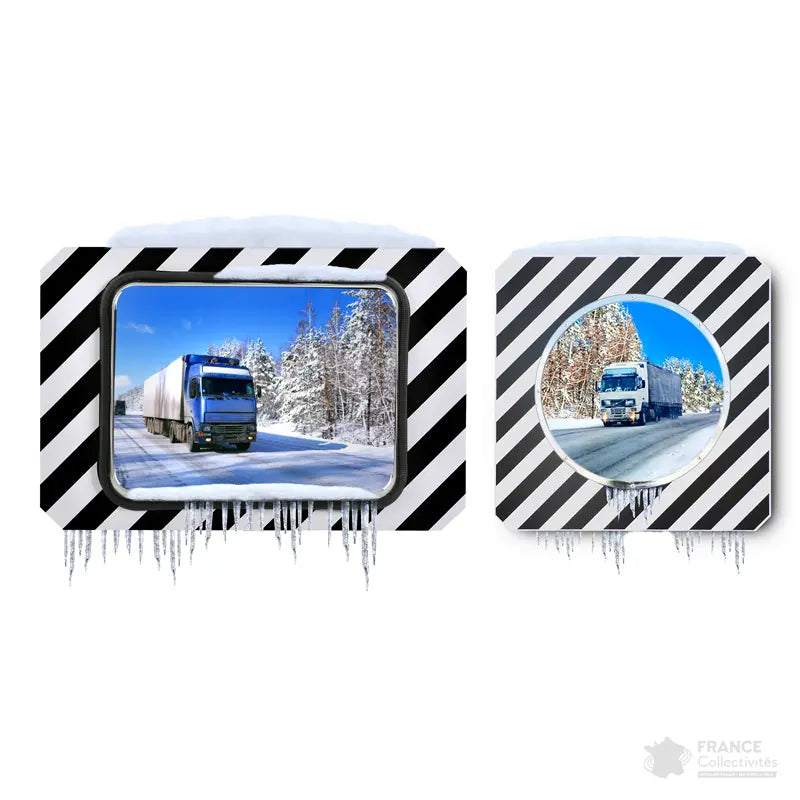 Miroir de circulation routière 90° INOX POLI avec dispositif ANTIGIVRE - France Collectivités