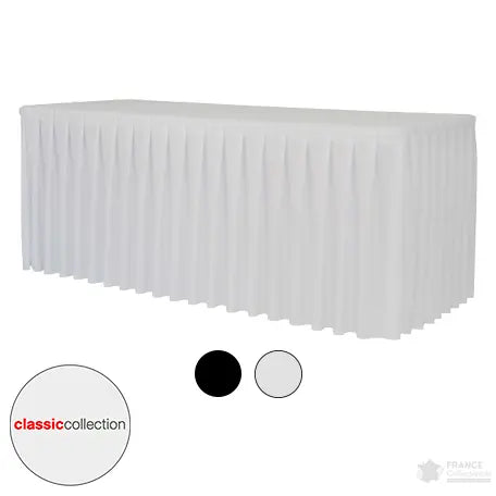 Nappe plissée pour table rectangle "Classic Collection" - France Collectivités