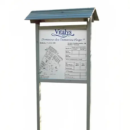 Panneau d'affichage bois 0,96 x 0,96 m avec toit france collectivités