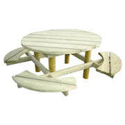 Table pique-nique ronde groseille