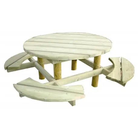Table pique-nique ronde groseille