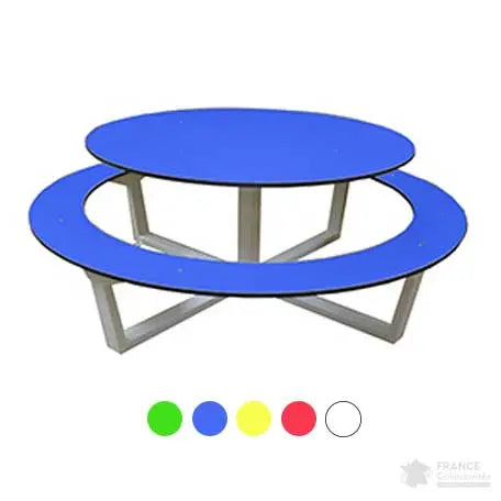 Table pique-nique acier et compact enfant Tout-en-rond
