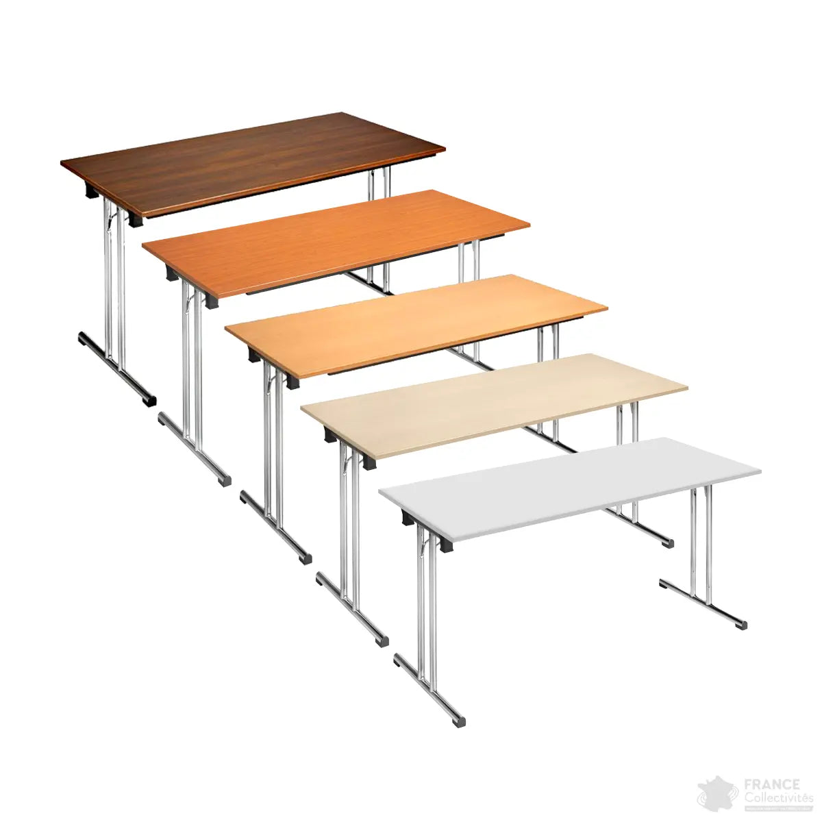 Table pliante mélaminée pieds chromés - France Collectivités