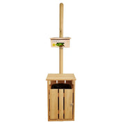 Borne de propreté canine avec distributeur rouleau et corbeille en bois france collectivités
