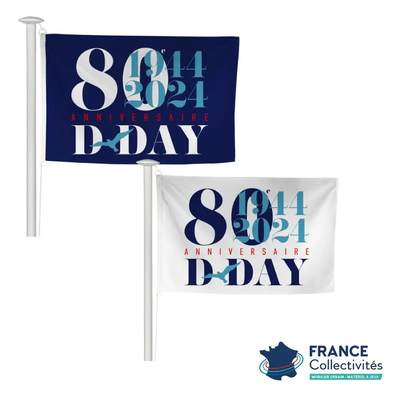 Pavillon à hisser sur mât - 80e anniversaire du débarquement france collectivités