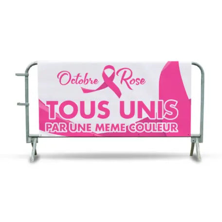 Cache barrière en bache pvc Octobre Rose - France Collectivités