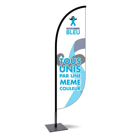 Kit drapeau voile plume Movember france collectivités