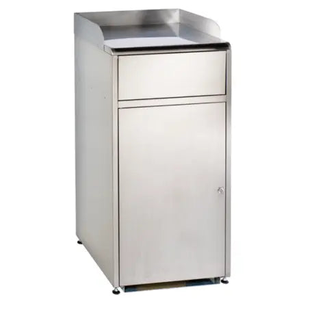 Borne à déchets à trappe basculante en inox 120L MEC