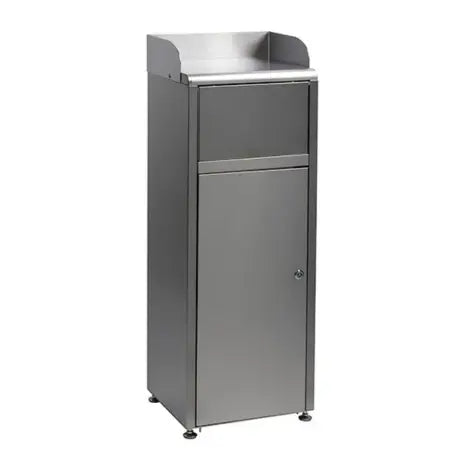 Borne à déchets à trappe basculante en inox 50L mini mec france collectivités