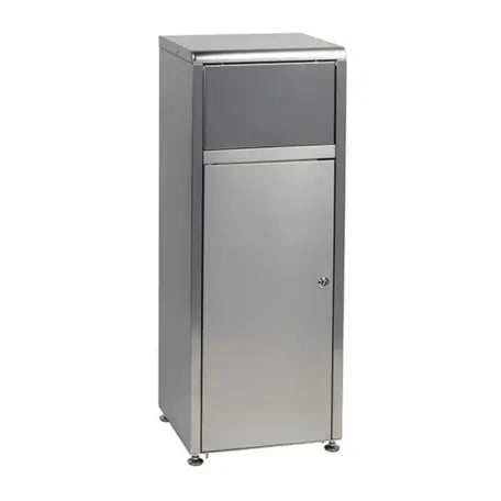 Borne à déchets à trappe basculante en inox 50L mini mec france collectivités