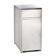Borne à déchets à trappe basculante en inox 120L MEC france collectivités