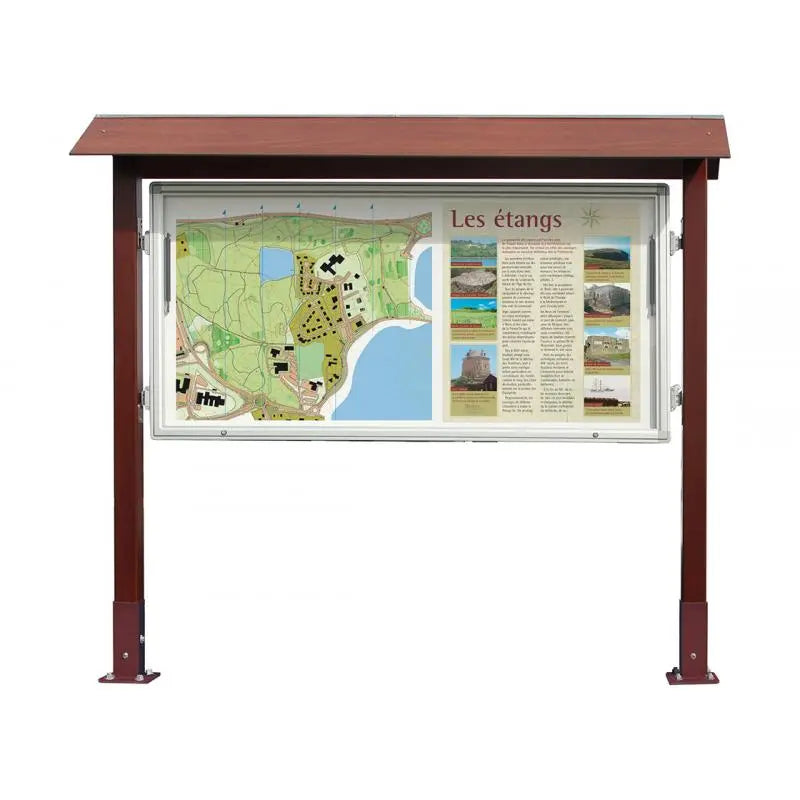 Vitrine aluminium et bois double face 2 X 27 feuilles A4 Procity
