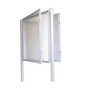 Vitrine d'affichage extérieur double face Classique 45 Planorga sur piètement aluminium à sceller – France Collectivités