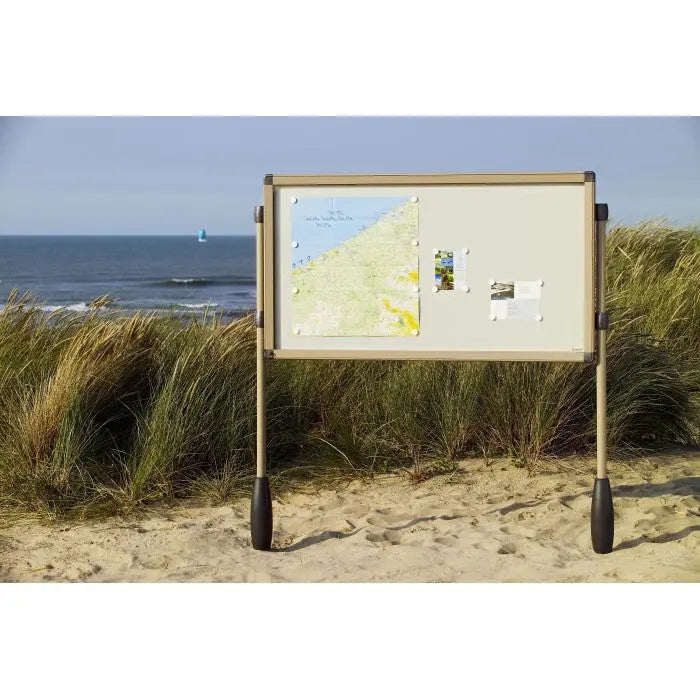 Vitrine extérieure Antarès simple face sur pied, grand format A4 – France Collectivités