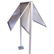 Vitrine double face Reverso LED Planorga sur poteaux aluminium, affichage éclairé des deux côtés – France Collectivités