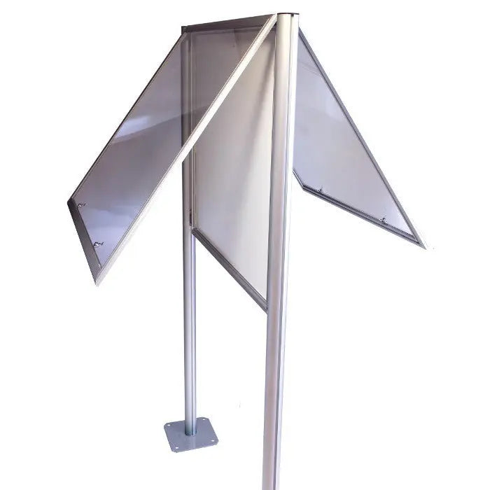 Vitrine double face Reverso LED Planorga sur poteaux aluminium, affichage éclairé des deux côtés – France Collectivités