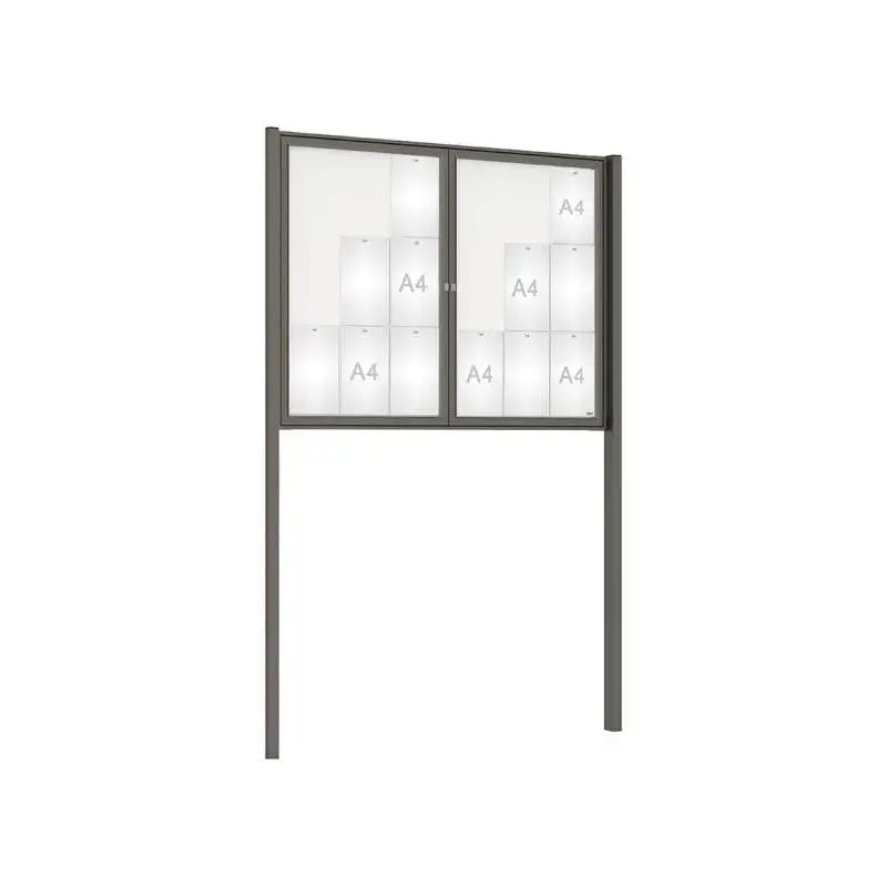 Vitrine Tradition double battant murale ou sur poteaux