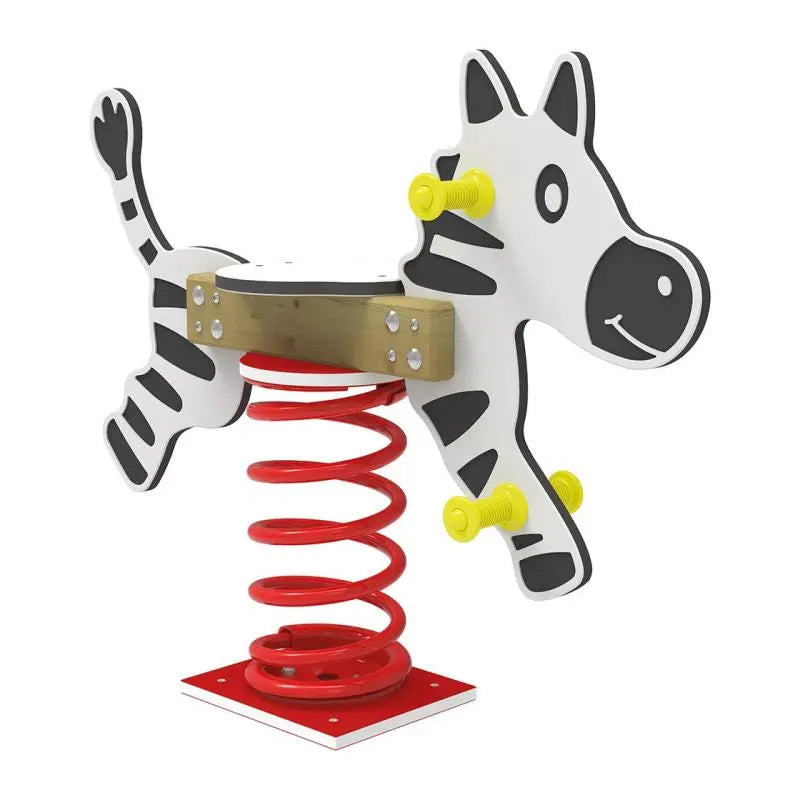 Jeu sur ressort Zèbre blanc à rayures gravées, 1 place