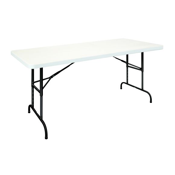 Table polypro 1.83 x 76 cm Réglable en hauteur