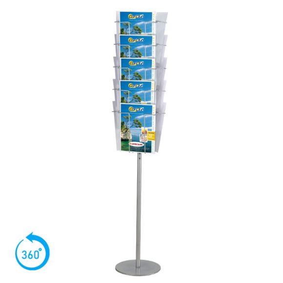 Tourniquet brochures 15 cases A4 pied socle fixe