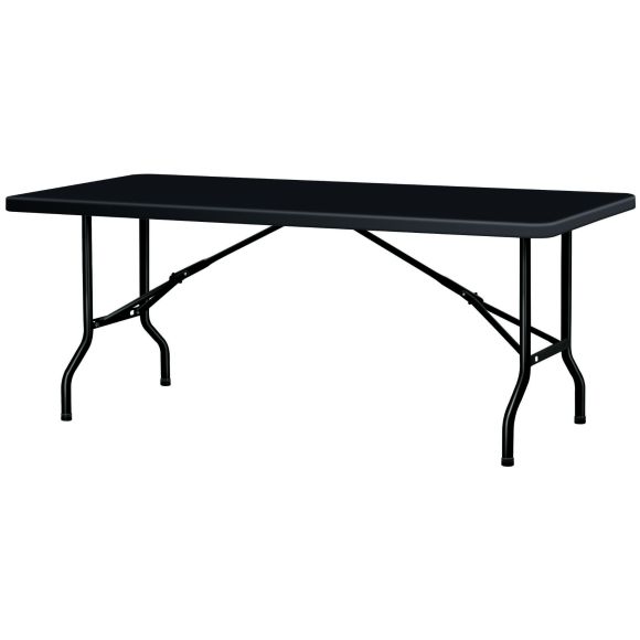 Table pliante plastique plateau noir 183 x 76 cm
