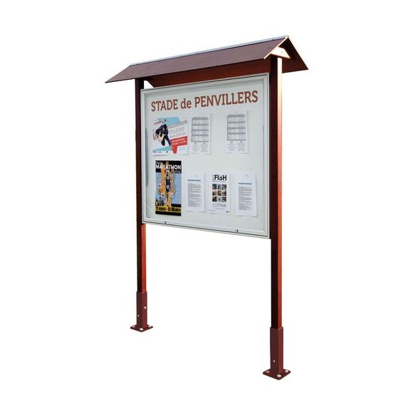 vitrine alu et bois classique 18 feuilles A4 ht 1080 x 1330 mm