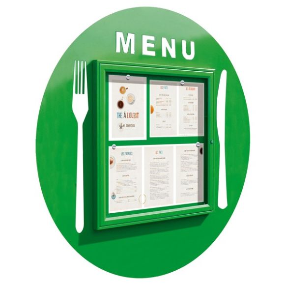 Vitrine Restaurant menu rond 6 feuilles A4