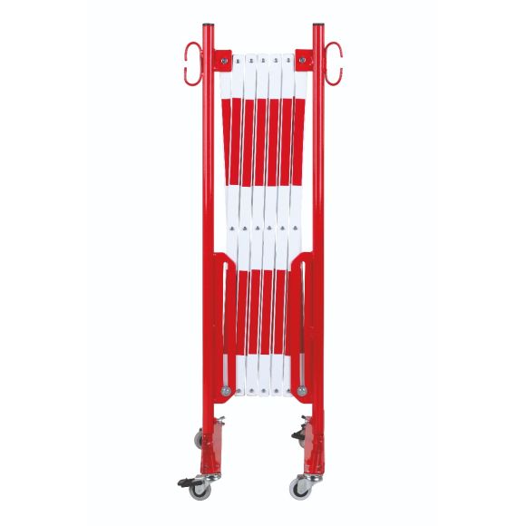 barrière extensible rouge-blanc 3,6m avec rouleau