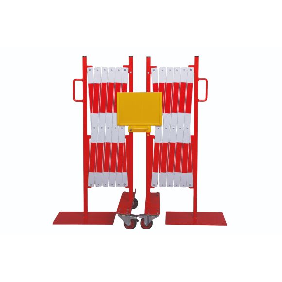 Kit 2 pcs. barrière extensible rouge-blanc 2,0m