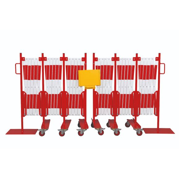 Kit 2 pcs. barrière extensible rouge-blanc 8,0 m