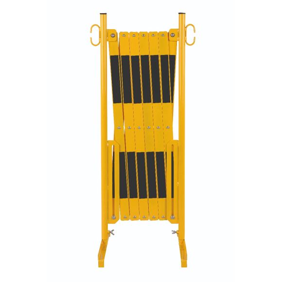 barrière extensible jaune-noir 4m avec pied