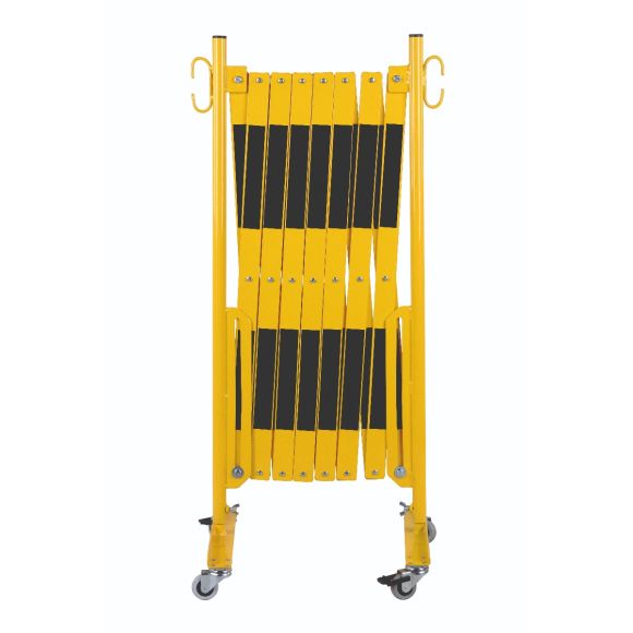 barrière extensible jaune-noir 4m rouleau avec rouleaux de deux côtés