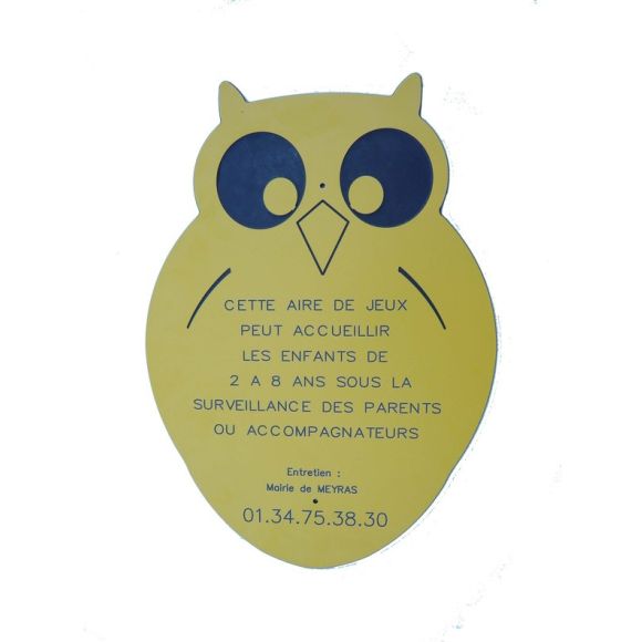 Panneau information aire de jeux hibou