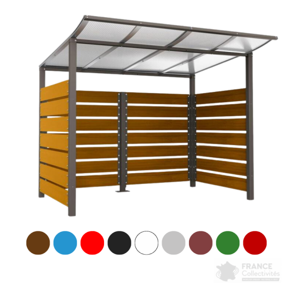 Abri conteneurs Modulo lasuré chêne clair